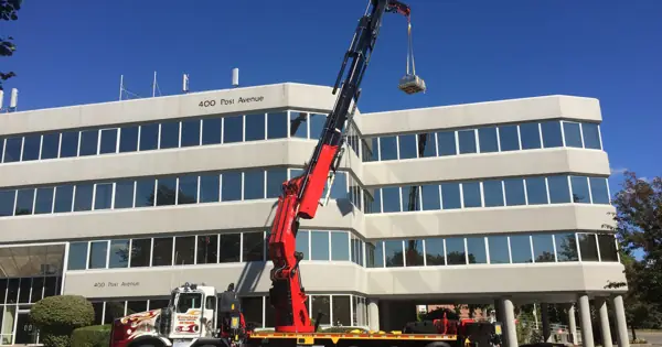 Trinchese boom truck crane on a New York City job site 10