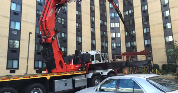 Trinchese boom truck crane on a New York City job site 9