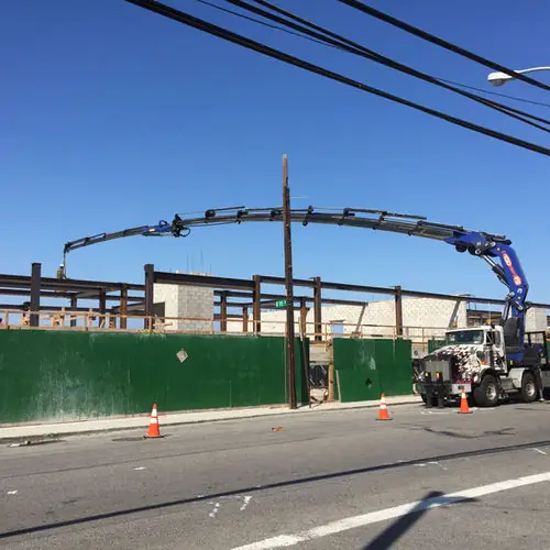 Trinchese boom truck crane on a New York City job site 2