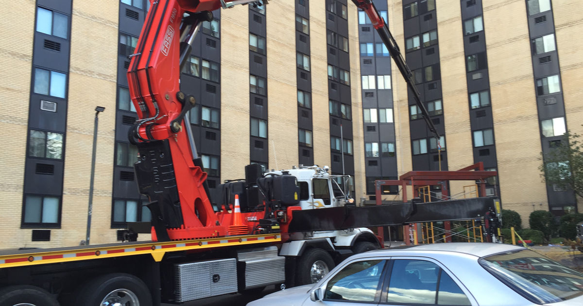 Trinchese boom truck crane on a New York City job site 9